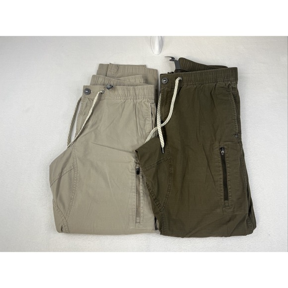 Vuori Ripstop Climber Pants Mens Large Green Tan 'lot Of 2' V412 Joggers Active - Picture 1 of 7